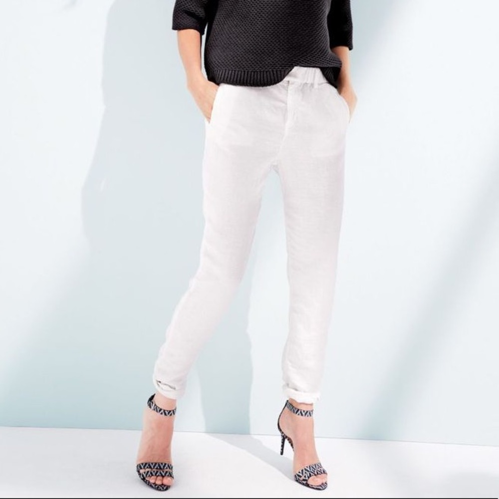 J. Crew Slouchy Boardwalk Pant White